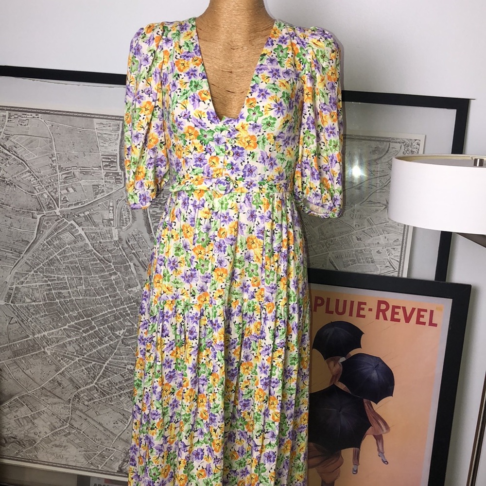 NICHOLAS Celie floral-print long dress S